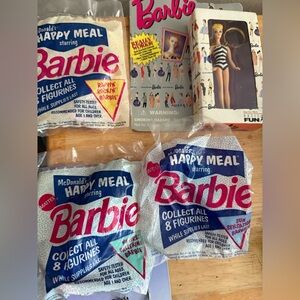 Vintage 1992 Barbie Happy Meal Toys Lot + Doll